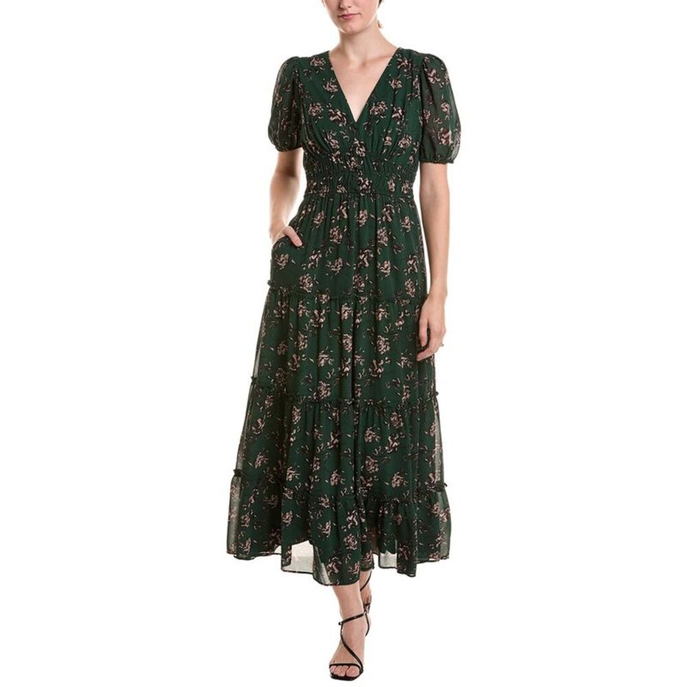 Maison Tara Womens  Midi Dress, Green